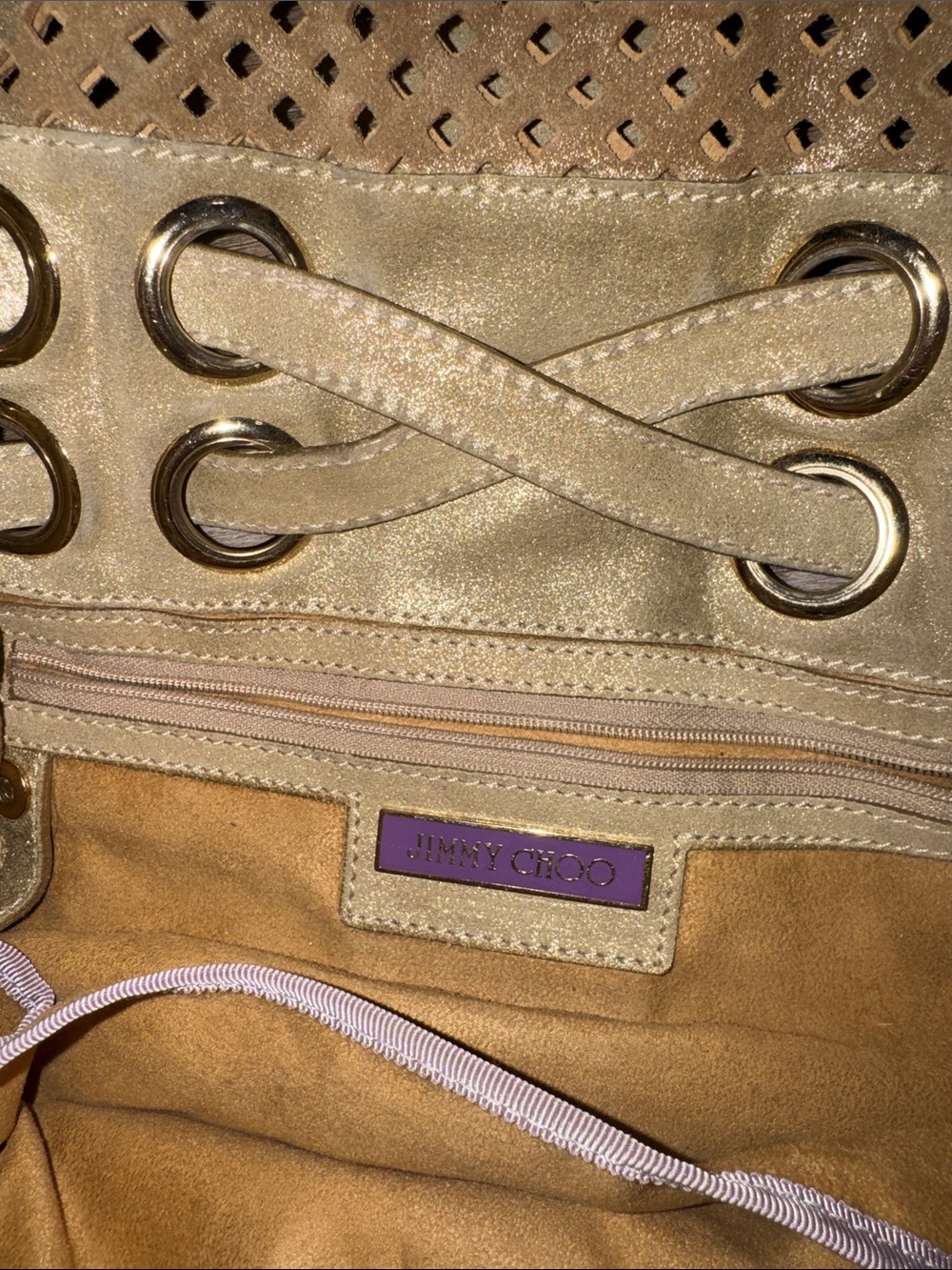 Jimmy Choo Gold Riki Shoulder Bag - Picture 5 of 6